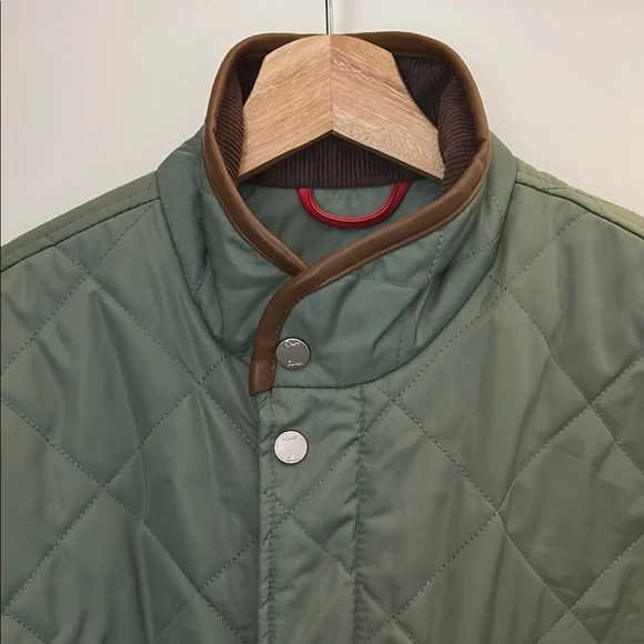 NWT Robert Graham Olive Quilted Men's Puffer Jacket - Picture 4 of 10